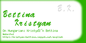 bettina kristyan business card